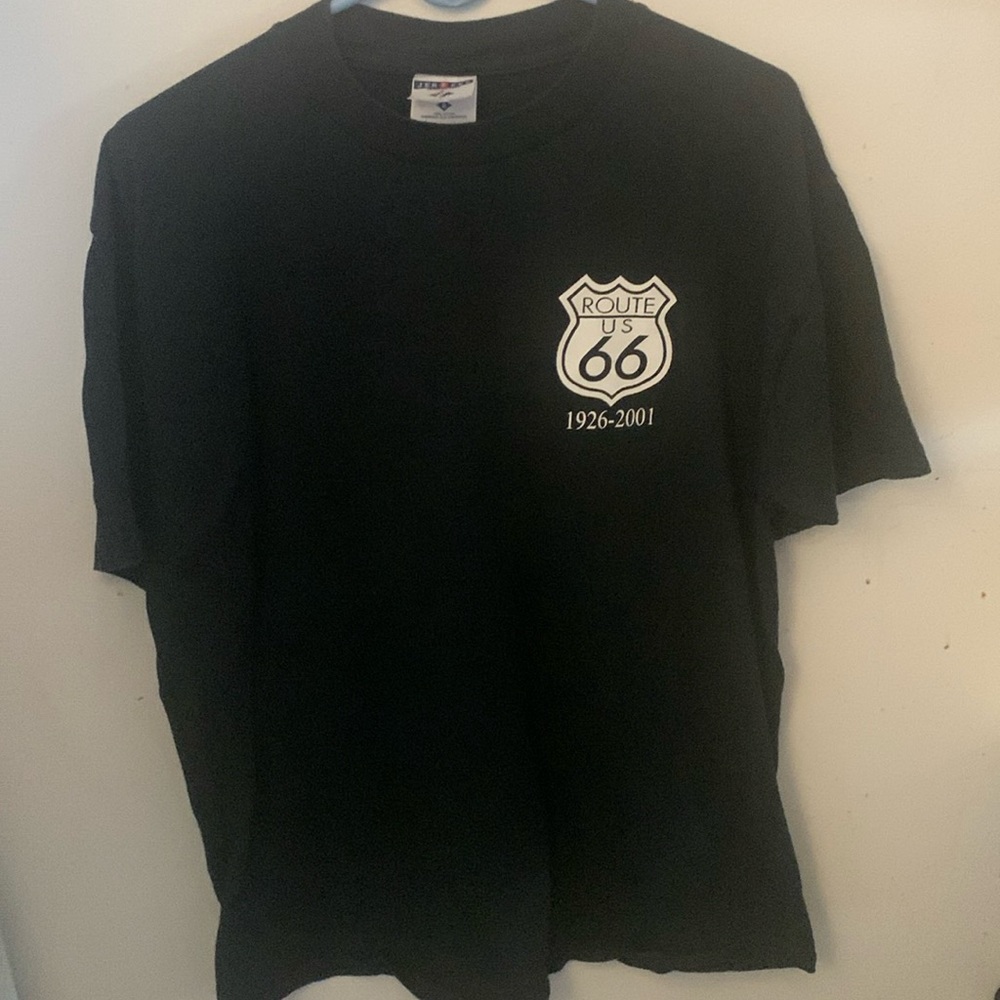 Awesome Route 66 75th anniversary Jerzees Heavyweight Cotton Crewneck T SZ Large
